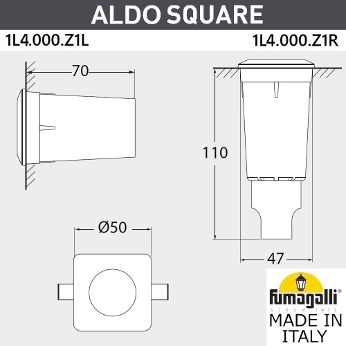 Fumagalli Грунтовый светильник светильник FUMAGALLI ALDO SQUARE 1L4.000.000.AXZ1L фото 3 Fumagalli Грунтовый светильник светильник FUMAGALLI ALDO SQUARE 1L4.000.000.AXZ1L фото 3