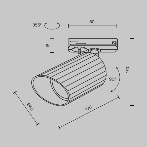 Трековый светильник Technical TR087-1-GU10-W фото 13