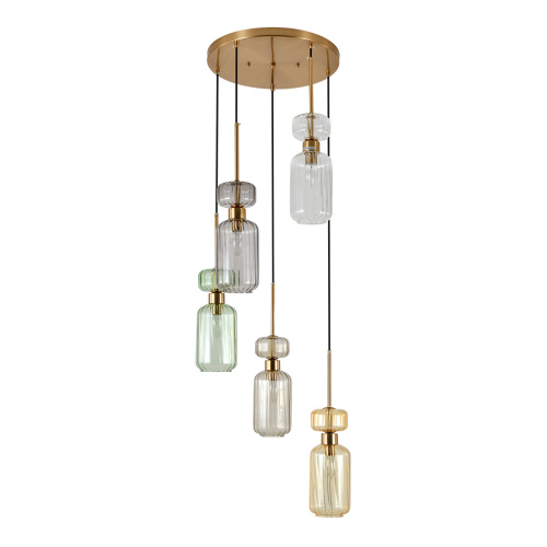Подвесной светильник Escada 1141/5S E14*60W Clear/Beige/Green/Smoke/Amber фото 4