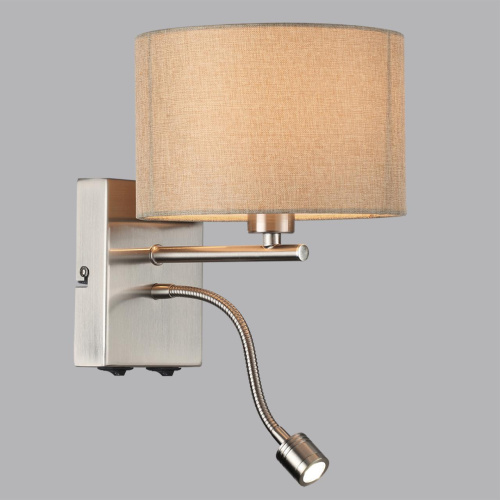 8250/2W MODERNI LN26 527 никель/бежевый, металл/текстиль бра Е14 40W+ LED 3W 4000K 220V NIKKI фото 5 8250/2W MODERNI LN26 527 никель/бежевый, металл/текстиль бра Е14 40W+ LED 3W 4000K 220V NIKKI фото 5