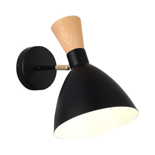 SLE1256-401-01 Светильник настенный Черный/Черный, Светлое дерево, Золотистый E14 1*40W VISTA фото 3