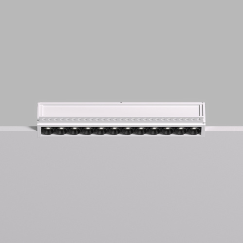 DK2532-WB Встраиваемый светильник SPACE со светодиодом под шпатлевку L240mm 220V 20W 38° 4000К IP20 белый/черный алюминий фото 8