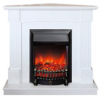 Электрокамин RealFlame Andrea Corner WT фактурный белый с очагом Fobos Lux Black