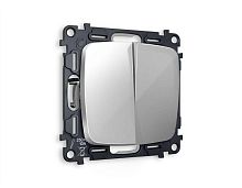 Комплект механизма 2-кл проходного выключателя AMBRELLA VOLT OMEGA Серебро глянец QUANT (OP4030, VM120) MO403020