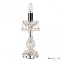 Настольная лампа с хрустальными подвесками 108L/1-27 Ni Bohemia Ivele Crystal (Богемия Ивеле Кристалл)