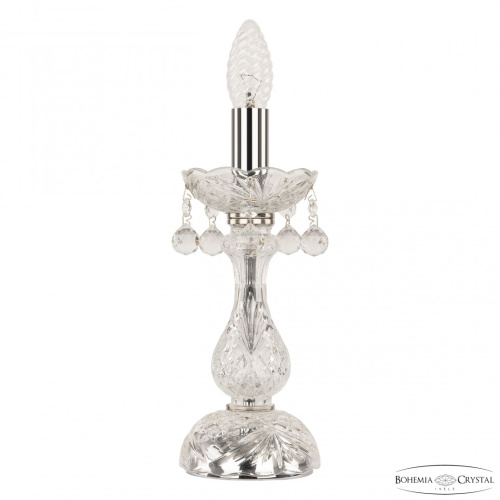 Настольная лампа с хрустальными подвесками 108L/1-27 Ni Bohemia Ivele Crystal (Богемия Ивеле Кристалл)