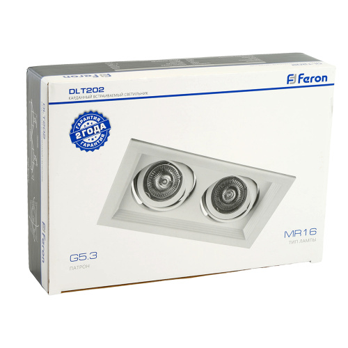 Светильник встраиваемый Feron DLT202 потолочный MR16 G5.3 белый фото 2