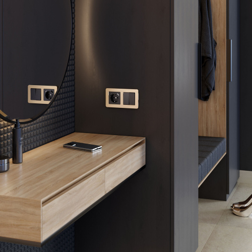 Рамка из металла на 2 поста Platinum шампань W0022611 фото 2