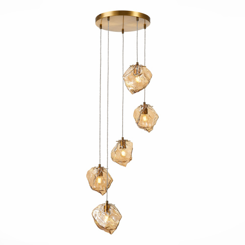 SL1175.303.05 Светильник подвесной ST-Luce Латунь/Янтарный E14 5*40W PORTICI фото 8