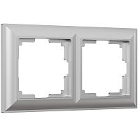 Рамка из поликарбоната на 2 поста Fiore серебряный W0022206