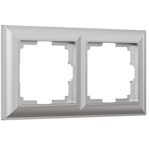 Рамка из поликарбоната на 2 поста Fiore серебряный W0022206 Рамка из поликарбоната на 2 поста Fiore серебряный W0022206