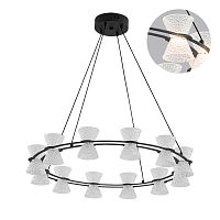 8341/42L LEDIO LN26 228 черный/прозрачный металл/акрил Люстра подвесная LED 42W 3000K 220V VINORA