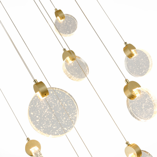 SL6104.203.09 Светильник подвесной ST-Luce Золотистый/Прозрачный,С пузырьками воздуха LED 9*3W 3000K MONTECELIO фото 3