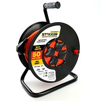 Удлинитель на катушке Stekker STD03-44-50 Standart 4-местный с/з ПВС 3*1,5, оранжевый, 16А, IP44, 50м (80104)