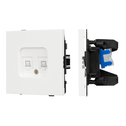 Механизм компьютерной розетки двойной SCT-TENDO-MPC2-SFPL-WH (RJ-45, CAT6) Arlight 054598 Механизм компьютерной розетки двойной SCT-TENDO-MPC2-SFPL-WH (RJ-45, CAT6) Arlight 054598