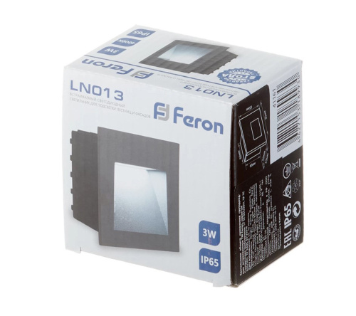 Светодиодный светильник Feron LN013 встраиваемый 3W 4000K, IP65, серый фото 8 Светодиодный светильник Feron LN013 встраиваемый 3W 4000K, IP65, серый фото 8