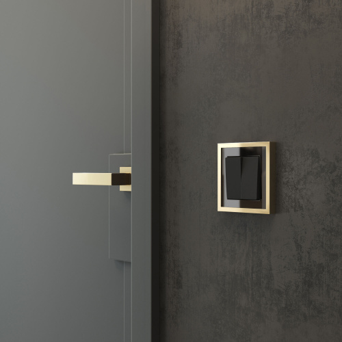 Рамка из металла на 1 пост Baguette черный/латунь W0012852 фото 5