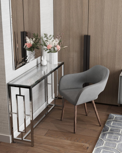 Консоль БРУКЛИН 115*30 серебро фото 3 Консоль БРУКЛИН 115*30 серебро фото 3