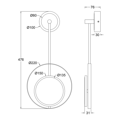 Настенный светильник Escada 10206/SG LED*7W Gold фото 6