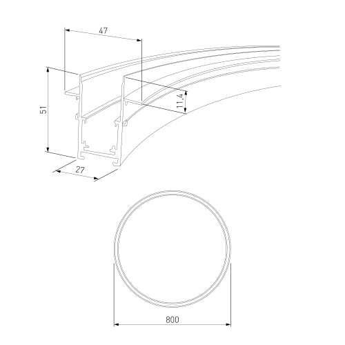 Slim Magnetic Встраиваемый радиусный шинопровод черный ⌀ 800мм 85158/00 85158/00 фото 3 Slim Magnetic Встраиваемый радиусный шинопровод черный ⌀ 800мм 85158/00 85158/00 фото 3