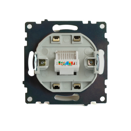 Розетка компьютерная 1-местная RJ-45 (механизм), STEKKER, GLS00-7107-08, серия Катрин, золото фото 3