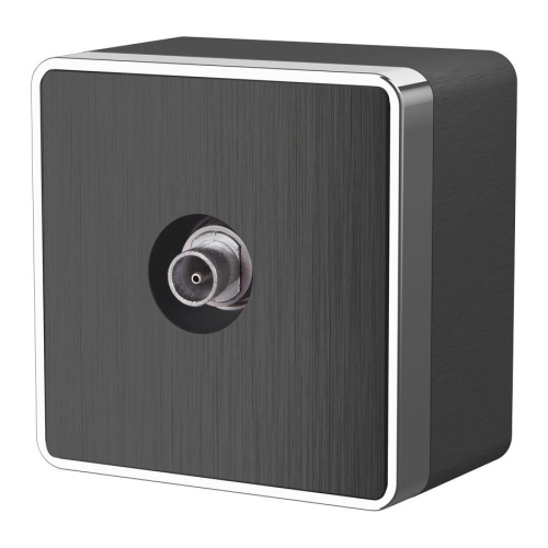 ТВ-розетка оконечная Gallant графит рифленый W5083004 ТВ-розетка оконечная Gallant графит рифленый W5083004