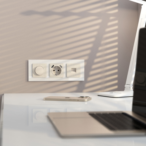 Телефонная розетка RJ-11 (перламутровый рифленый) W1182013 фото 5