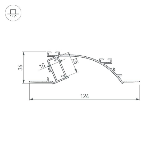 Профиль с рассеивателем Arlight ALM-ARC-Single-2000 Anod+Frost 029850 фото 3 Профиль с рассеивателем Arlight ALM-ARC-Single-2000 Anod+Frost 029850 фото 3