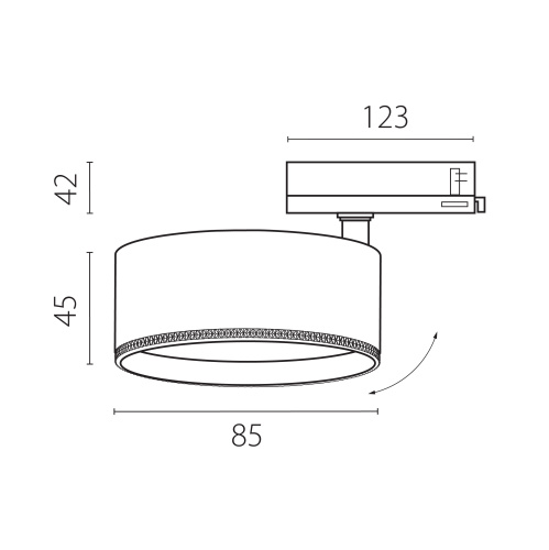 A5537QT60G Светильник ALTA PRO для трековой системы Quattro LED 15W 1700LM 60G ЧЕРНЫЙ 3000K с адаптером (215537 + 594037 + 215504) фото 4