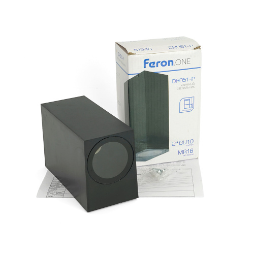 Светильник садово-парковый Feron.ONE DH051-P,на стену, 2*GU10 220-240V, черный пластик фото 13