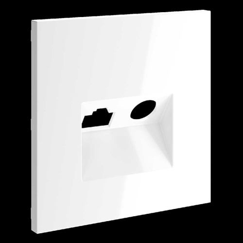 Накладка для розетки TV+RJ45 кат. 6, S70 (белый глянцевый) Voltum VLS002701