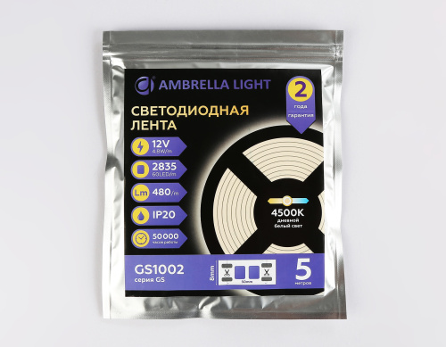 Светодиодная лента 12В 2835 60Led 4.8Вт/м 4500K IP20 5м фото 5