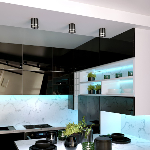 Накладной потолочный светодиодный светильник DLR021 9W 4200K Черный жемчуг фото 3