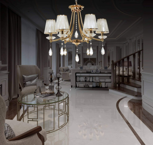 Хрустальная подвесная люстра Lumina Deco Dominni LDP 9268-6 GD фото 8 Хрустальная подвесная люстра Lumina Deco Dominni LDP 9268-6 GD фото 8