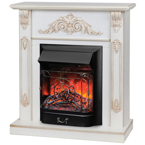 Электрокамин RealFlame Anita WT дуб белый с золотой патиной с очагом Majestic Lux Black RC фото 2 Электрокамин RealFlame Anita WT дуб белый с золотой патиной с очагом Majestic Lux Black RC фото 2