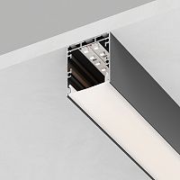 Профиль алюминиевый накладной "Линии света" с крепежами, черный, CAB256