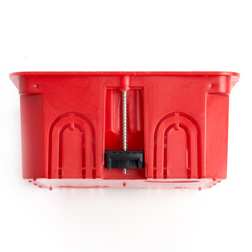 Коробка монтажная для полых стен, с пластиковыми зажимами, с крышкой, 120*92*45мм STEKKER EBX30-02-1-20-120, красный фото 3