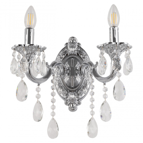 Бра с хрустальными подвесками AL7801B10/2/175 B Ni Bohemia Ivele Crystal (Богемия Ивеле Кристалл)