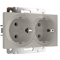 Розетка двойная с заземлением (дымчатый) W1272004