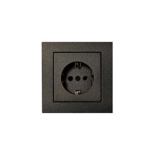 Розетка 2P+E Liregus Epsilon со шторками антрацит 28-1067 Розетка 2P+E Liregus Epsilon со шторками антрацит 28-1067
