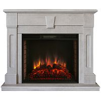 Каминокомплект KELLIE/БРИСТОЛЬ Белый камень с очагом Электроочаг EPSILON 26