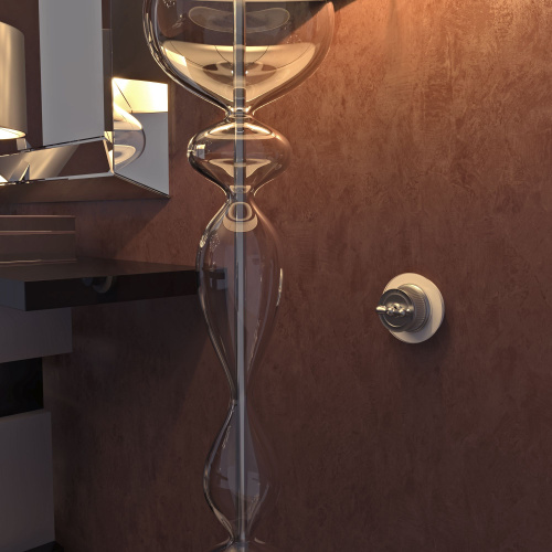 Выключатель на 4 положения двухклавишный матовый хром ретро WL19-01-05 фото 2