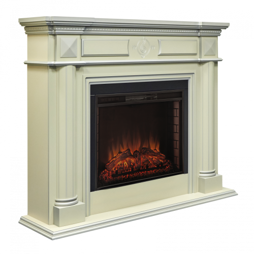 Каминокомплект WAGNER/ВАГНЕР Айс кашемир с серебряной патиной с очагом Электроочаг EPSILON 26 фото 3