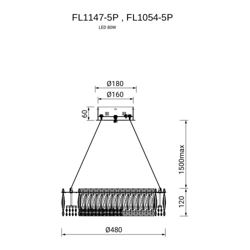 Люстра подвесная Vetto Gold FL1147-5P фото 3