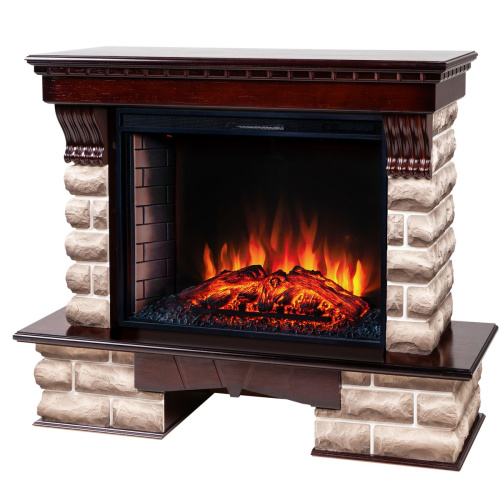 Электрокамин RealFlame Kansas 33/33W AO античный дуб с очагом Epsilon 33 фото 2