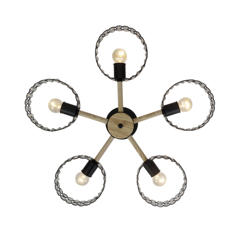 Светильник на штанге Escada 679/5P E27*60W Black/Wood фото 4