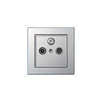 ТВ-розетка проходная TV/R/SAT Liregus Epsilon серебро 28-1826