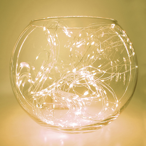 Светодиодная гирлянда Feron CL53 2м + 1м теплый белый,статичная, с питанием от батареек, прозрачный шнур фото 3