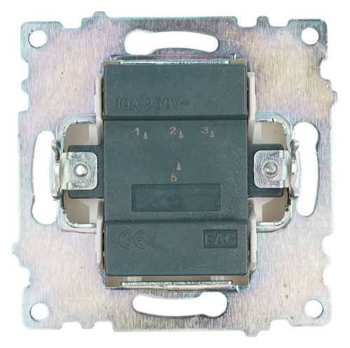 Выключатель 3-клавишный (механизм), STEKKER GLS10-7108-01, 250V, 10А, серия Катрин, белый фото 3