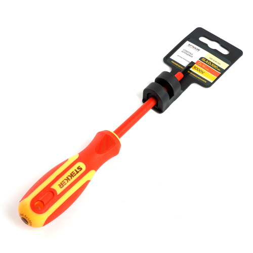 Отвертка шлицевая диэлектрическая STEKKER SL 4.0 х 100мм, SDE-SL40-100 фото 4
